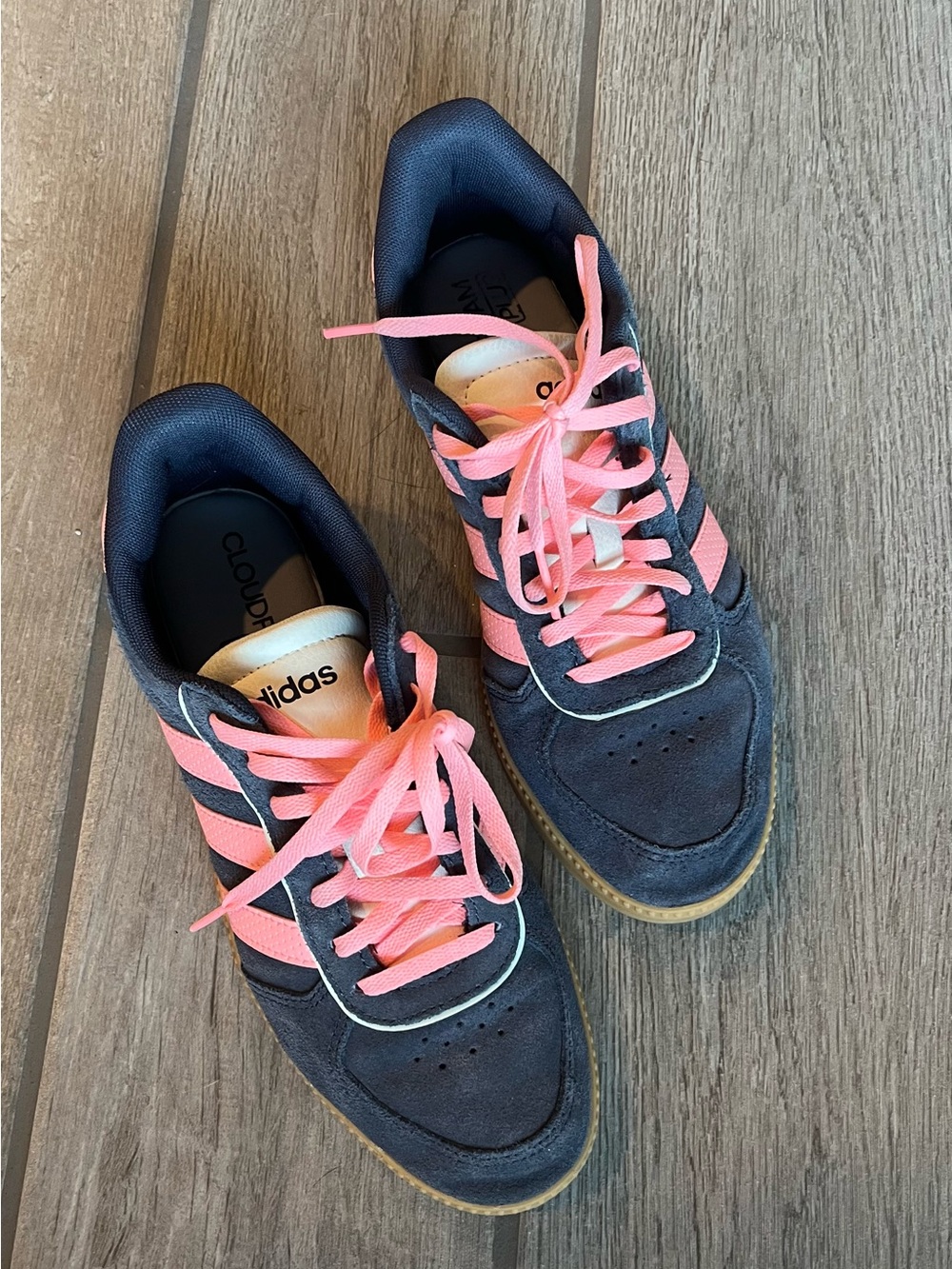 adidas Women's Navy Sneakers with Coral Accents